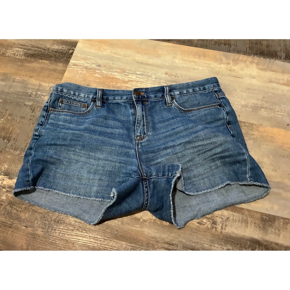 J.Crew Womens Blue Denim Cutoff Shorts Size 31 Medium Wash Raw Hem Distressed